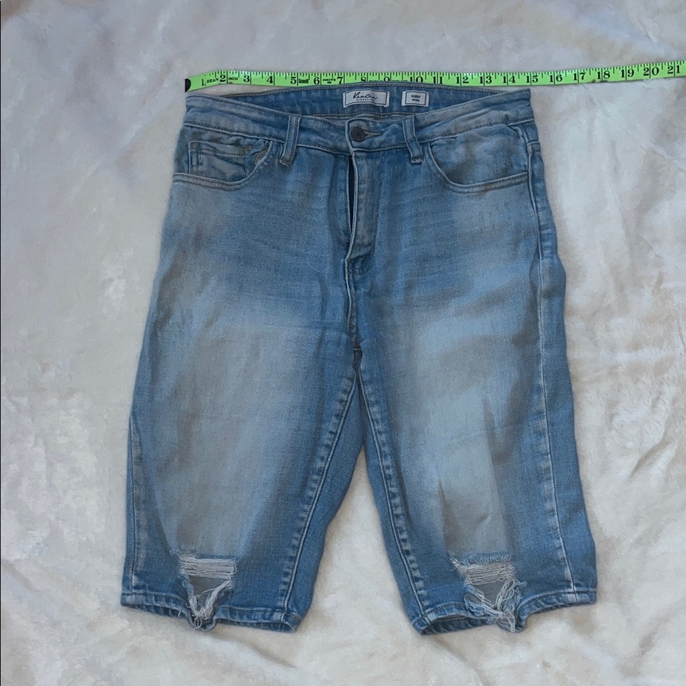 KanCan Blue Distressed Women Shorts Bermuda